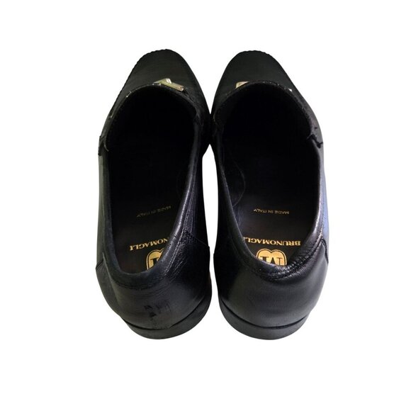 Bruno Magli Black Leather Logo Horse Bit Designer Loafers Size 10M